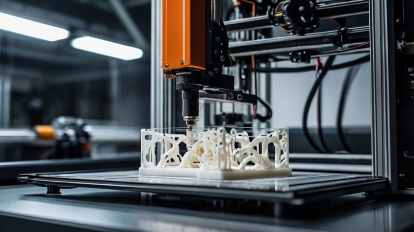 An AI-generated image depicting the intricate process of 3D printing, where precision meets innovation. 🌟