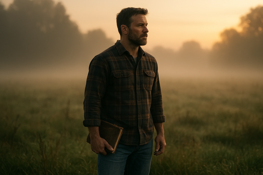 A man finds peace through solitude and reflection.