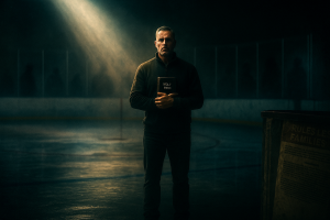 Amid the cold and shadows of the rink, a man clings to God’s Word, finding hope and strength to overcome lies and betrayal.