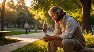 Compassion in Action: A Man Serving Others with Kindness