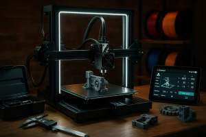 Epic 3D Printer Upgrade Setup in a Maker’s Workshop