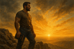 Standing Firm: A Man Overcoming Doubt with Faith