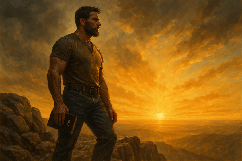 Standing Firm: A Man Overcoming Doubt with Faith